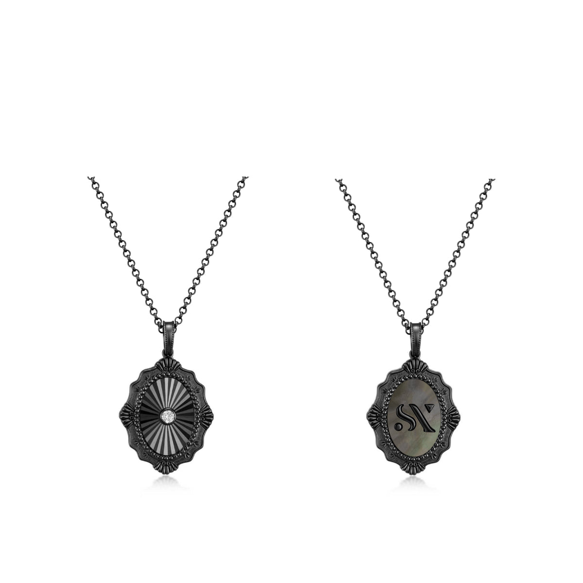 The Black Warrior Collier Double face