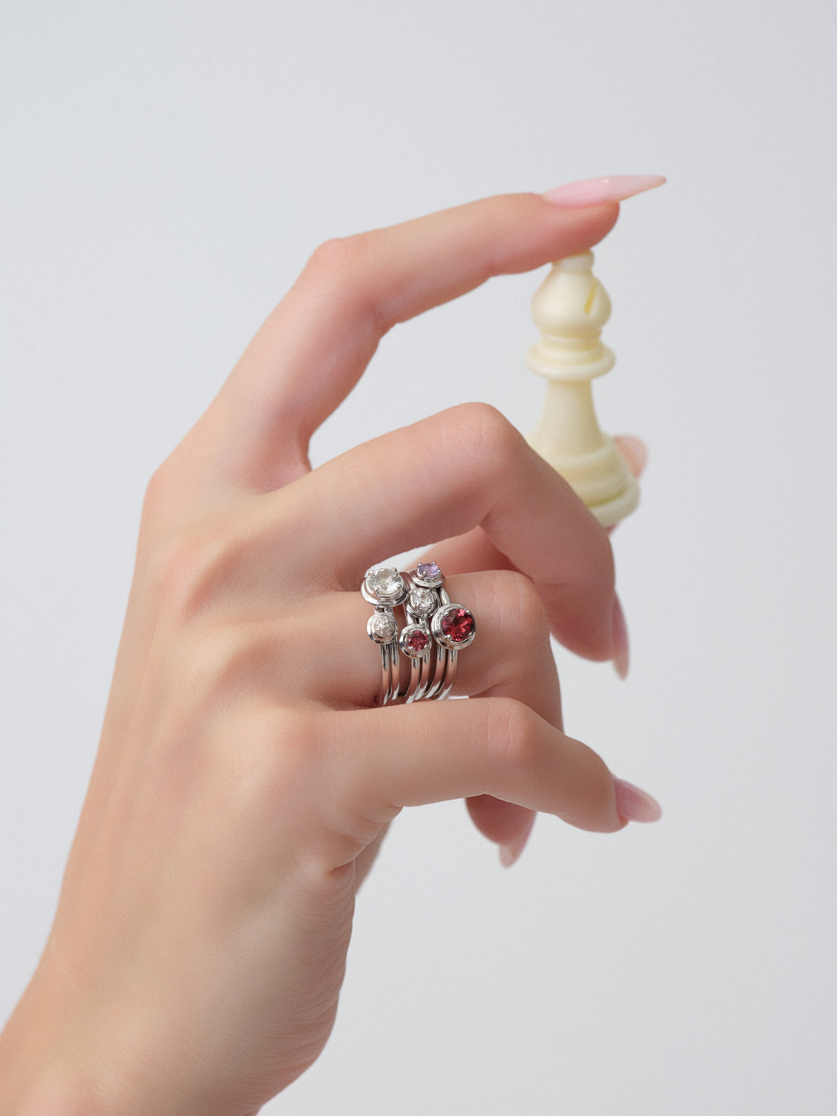 CHECKMATE CHECK PAVÉ  BAGUE (SMALL VERSION)