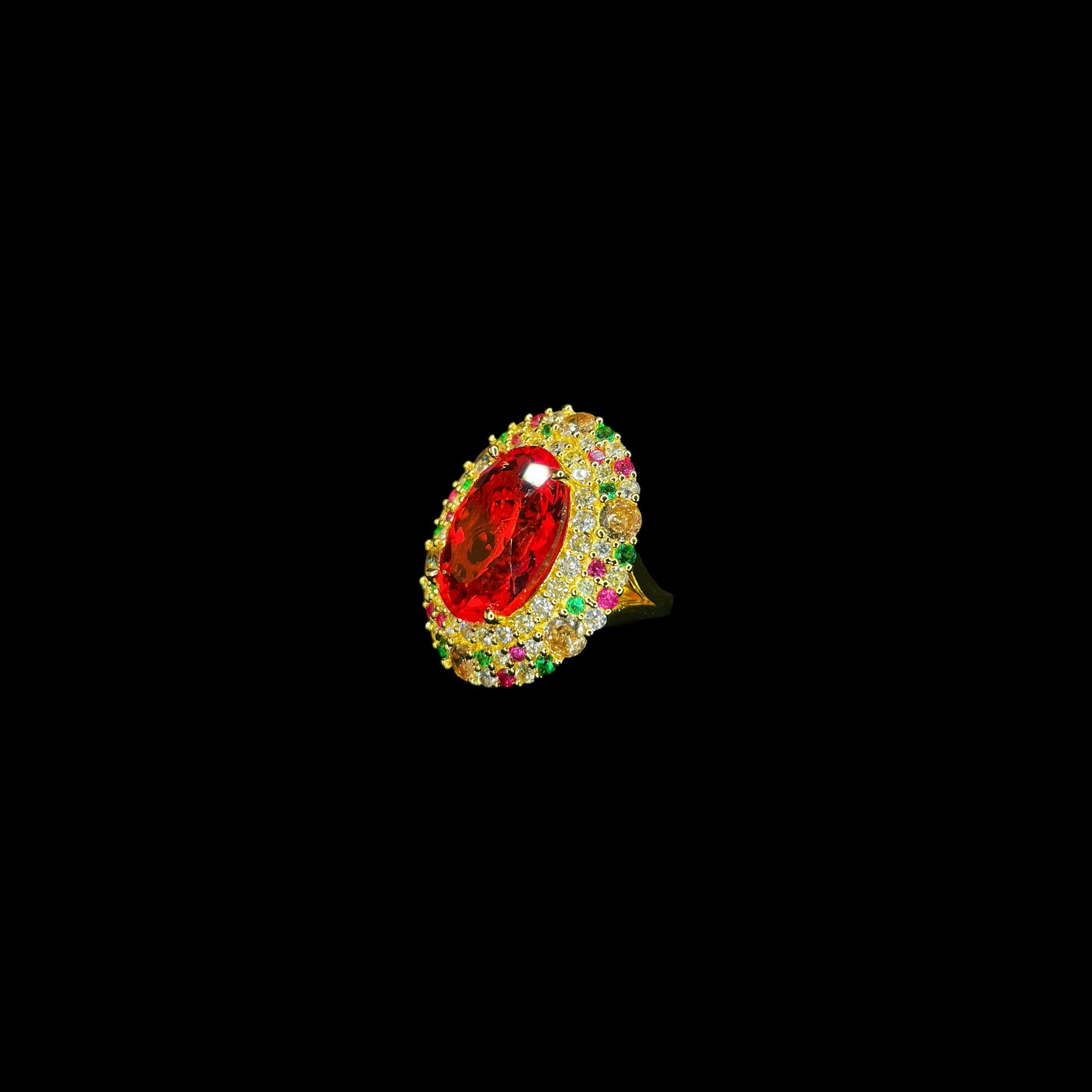 COCKTAIL RING Bompay Corail rouge